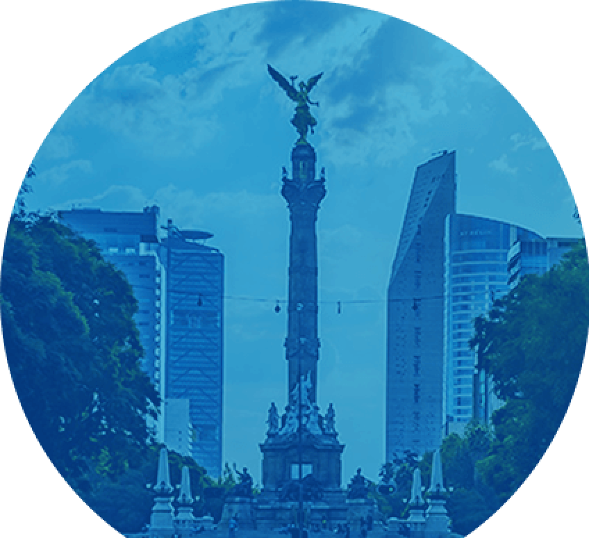 Vista del monumento al Ángel de la independencia