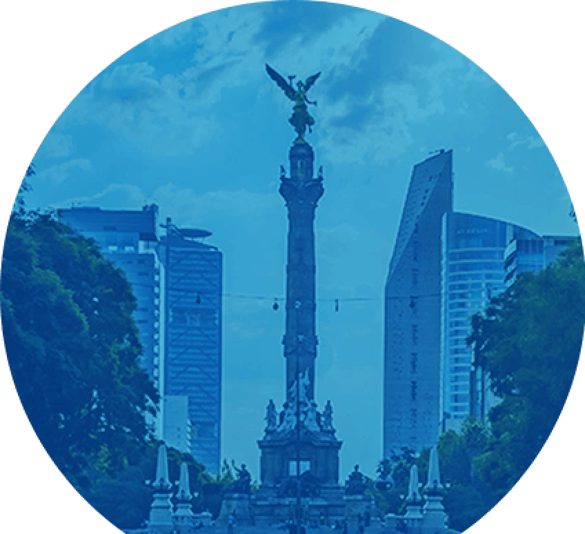 Vista del monumento al Ángel de la independencia