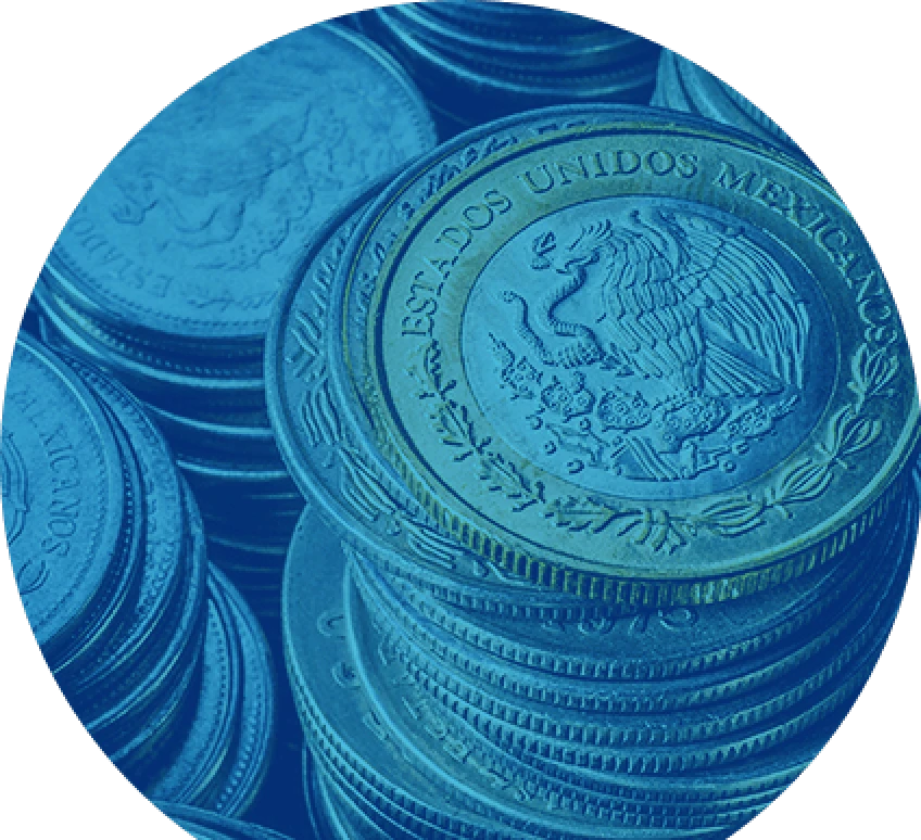 Torres de monedas mexicanas